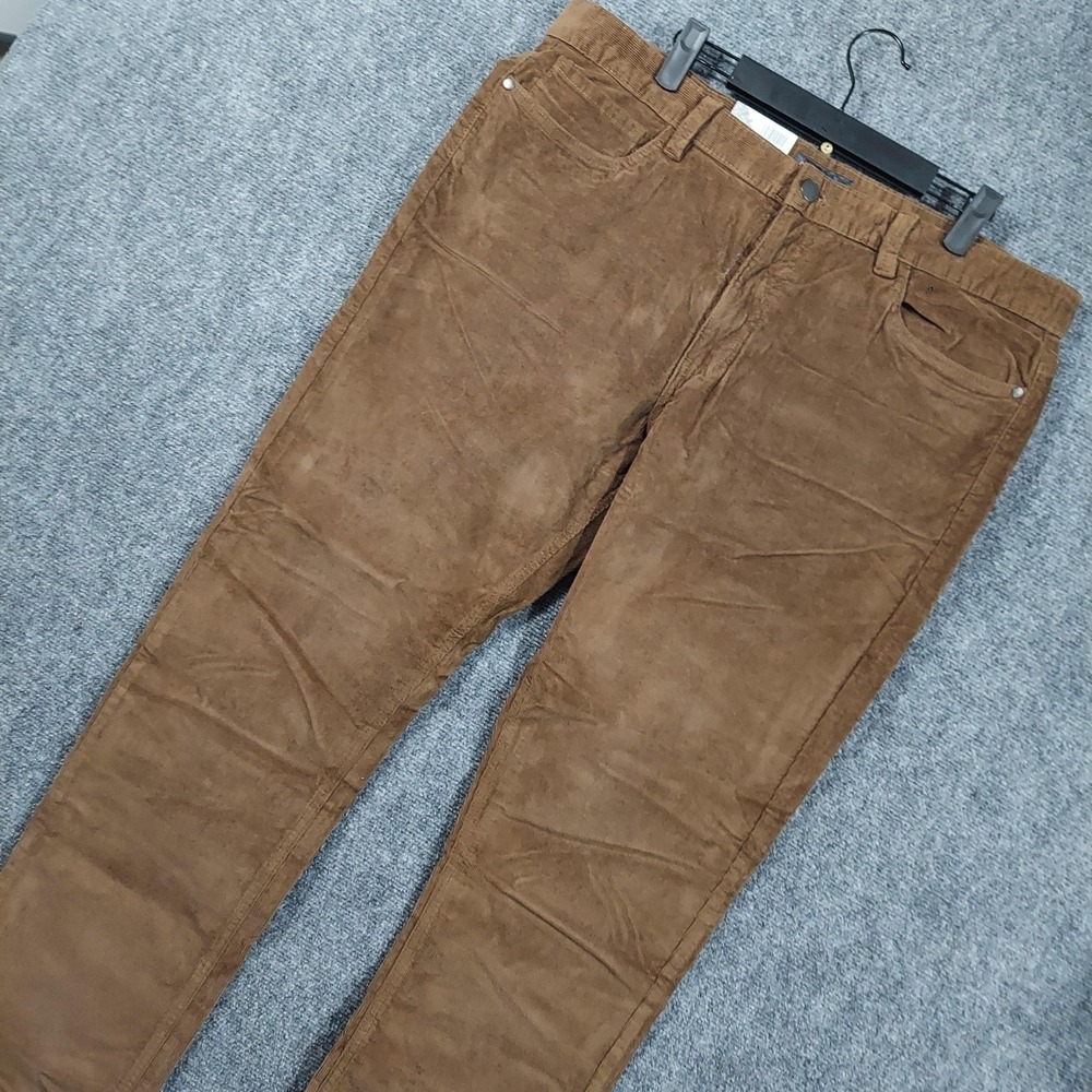 NEW Copper & Oak Pants Mens 36x34 Brown Corduroy Stretch Straight Casual Warm